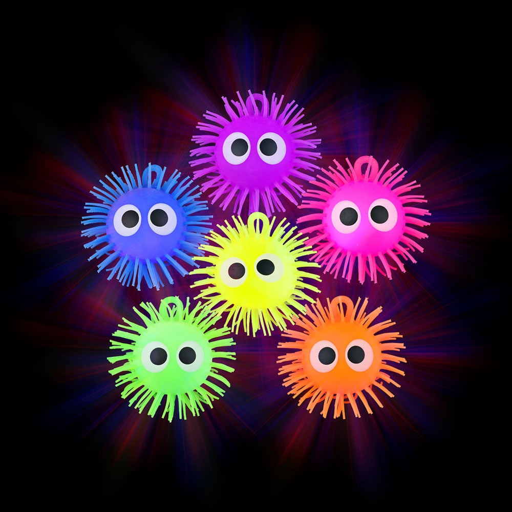 Light-Up Puffer Ball With Eyes 12ct 4"