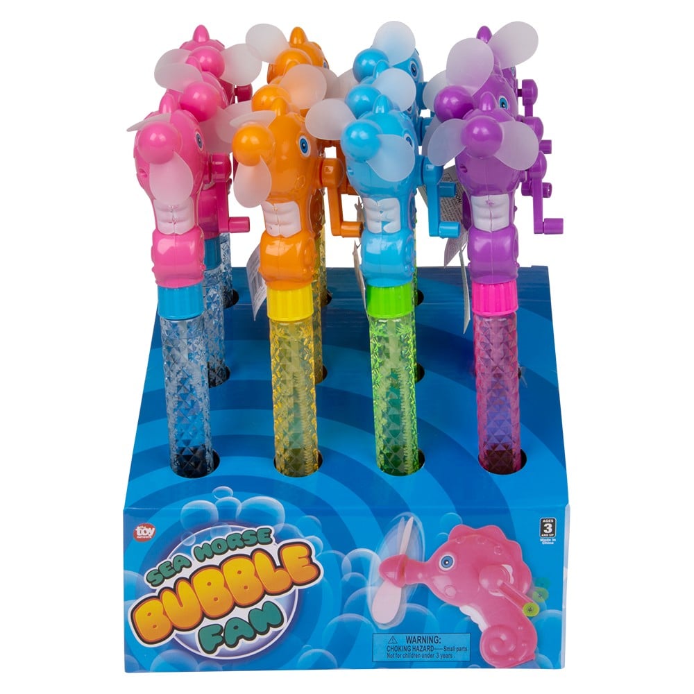 Sea Horse Wind-Up Fan Bubble Baton 11.75"