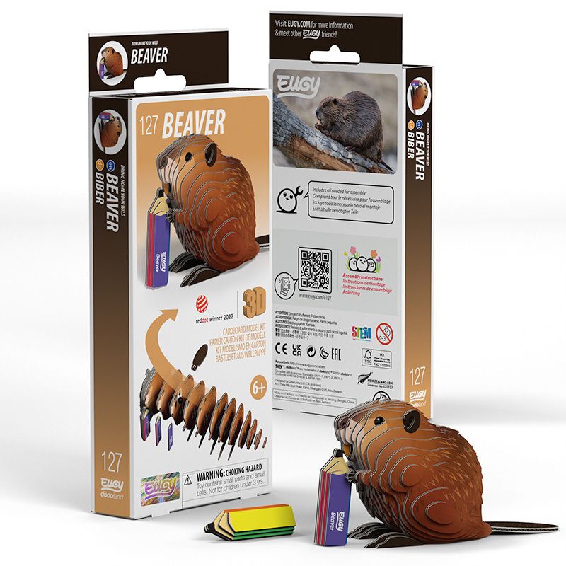 Beaver 3D Cardboard Model Kit Eugy