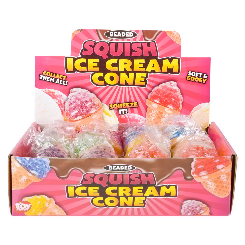 Squeezy Bead Ice Cream Cone 3.5"