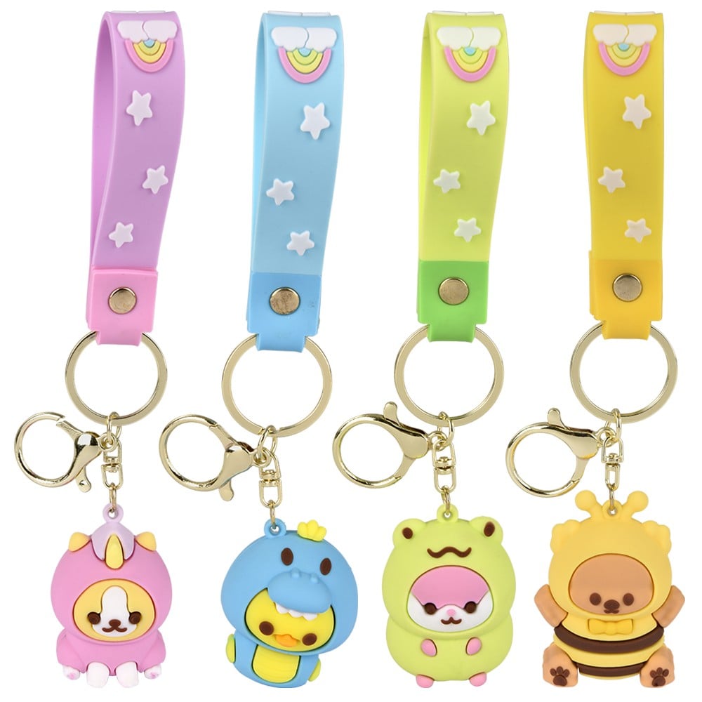 Kawaii Animal Wristlet Clip On 2"