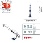 NASA Apollo Saturn V Rocket 504 Piece 3D Jigsaw Puzzle Ravensburger