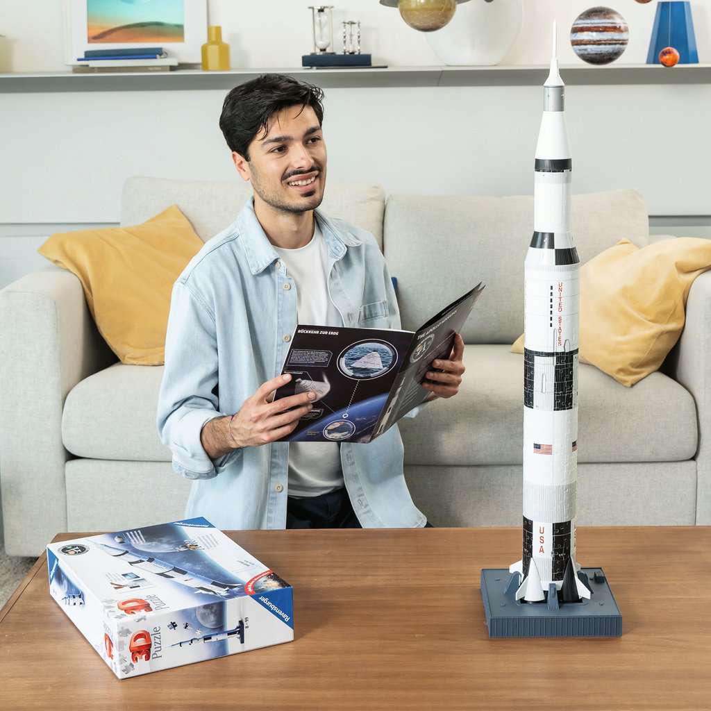NASA Apollo Saturn V Rocket 504 Piece 3D Jigsaw Puzzle Ravensburger