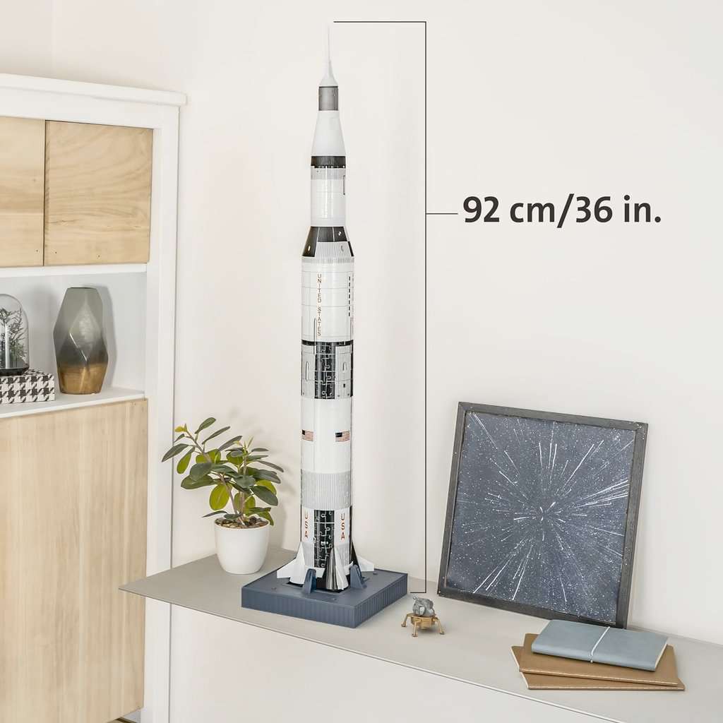 NASA Apollo Saturn V Rocket 504 Piece 3D Jigsaw Puzzle Ravensburger