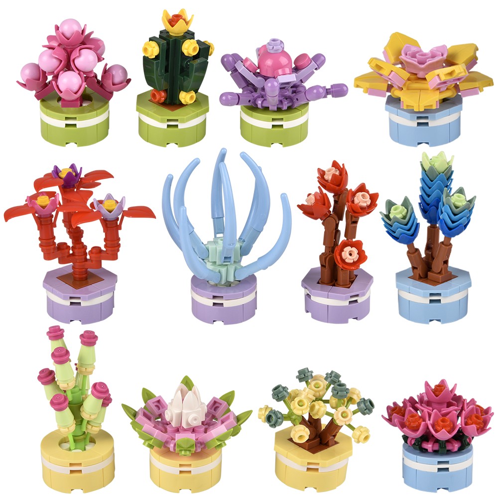 Building Block Flowers 12ct 2.5"