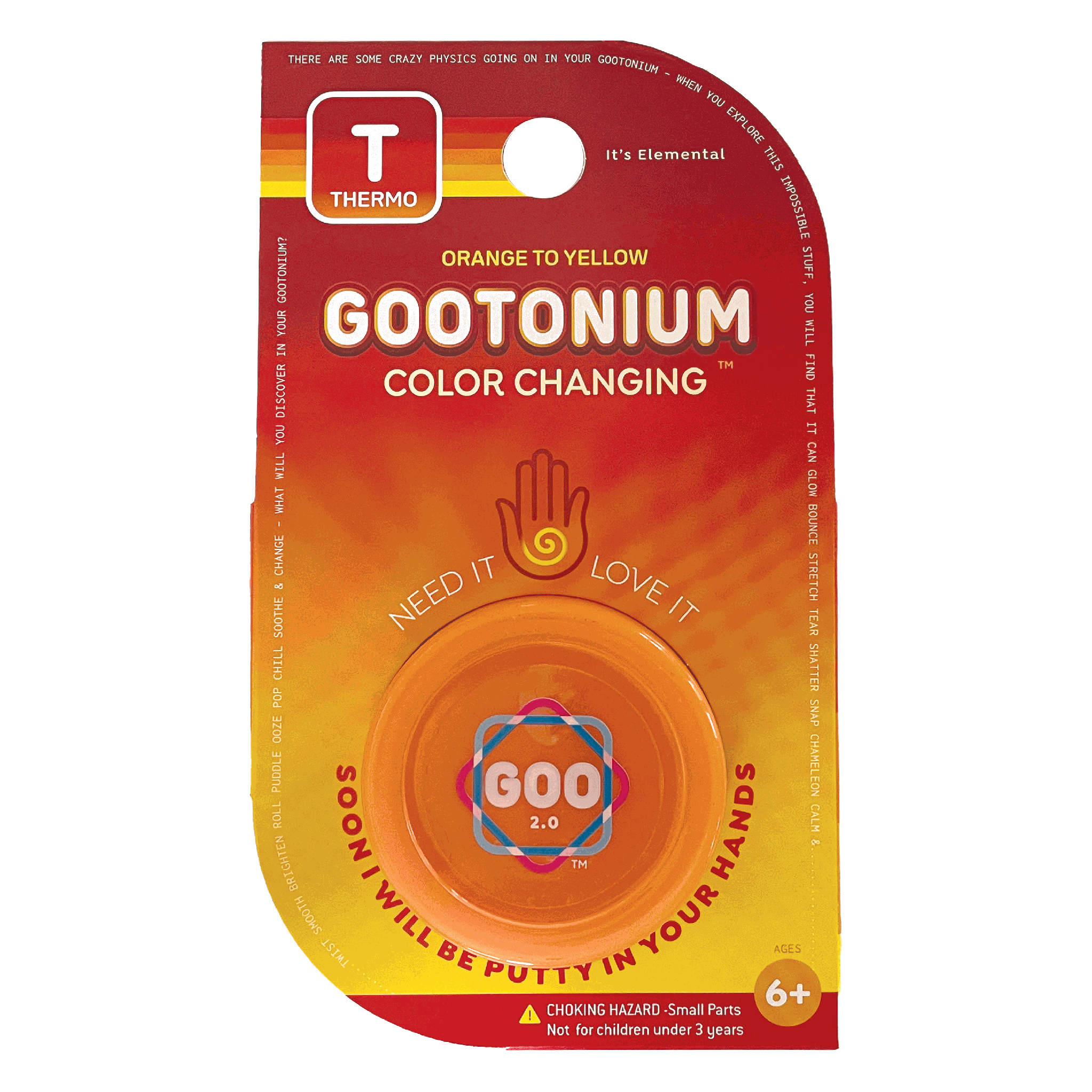 Gootonium: Thermochromic Orange putty