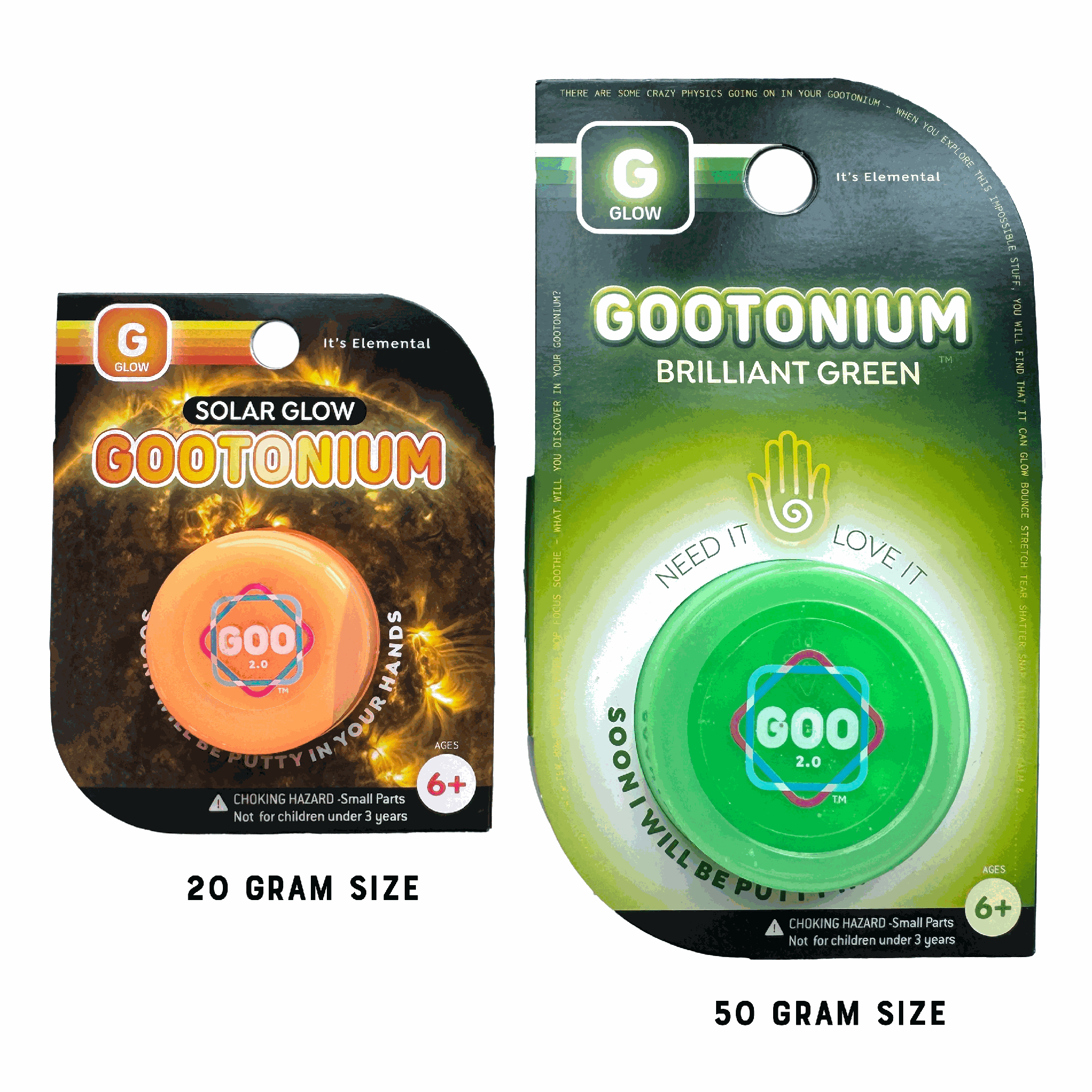 Gootonium: Glowing Orange solar putty - 20g
