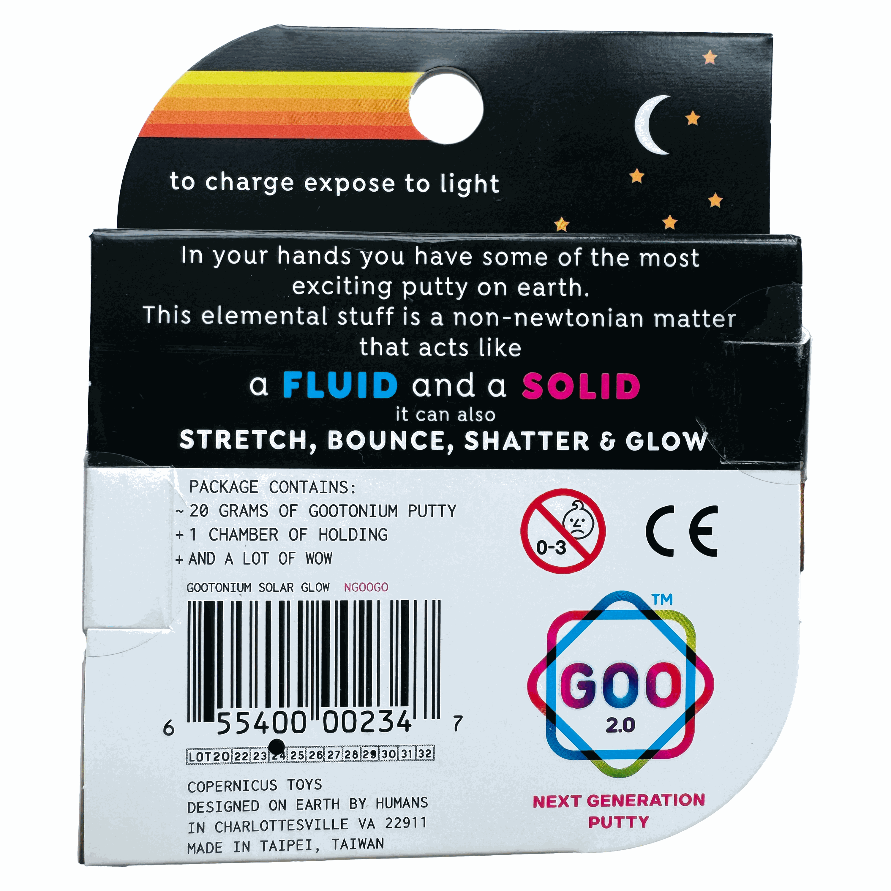 Gootonium: Glowing Orange solar putty - 20g