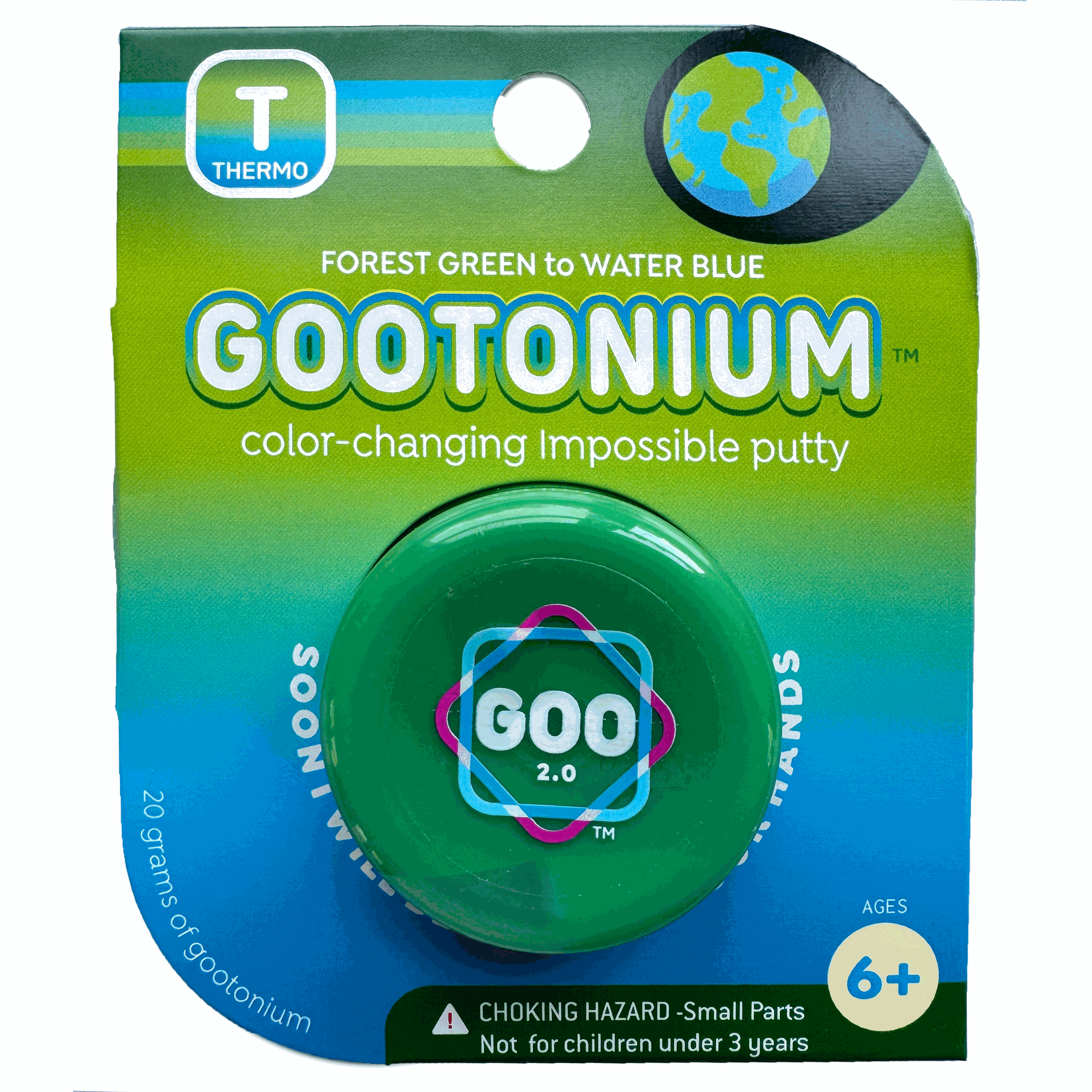 Gootonium: Thermo forest green to water blue putty - 20g