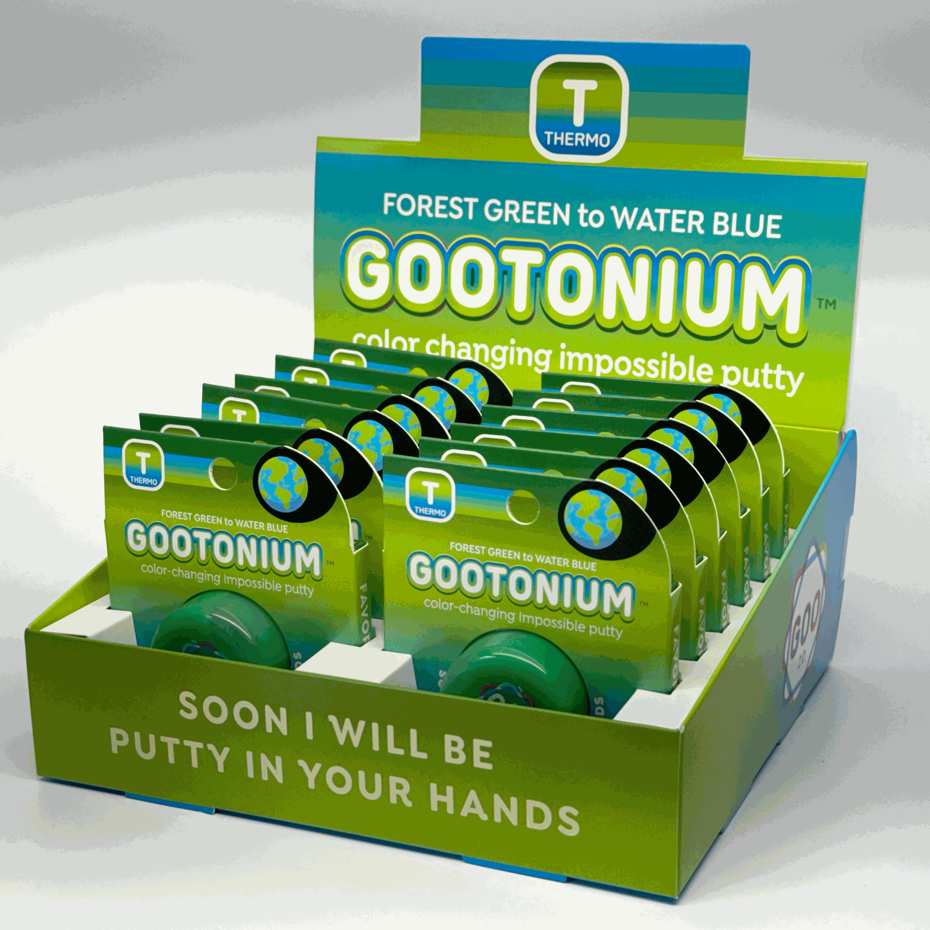 Gootonium: Thermo forest green to water blue putty - 20g